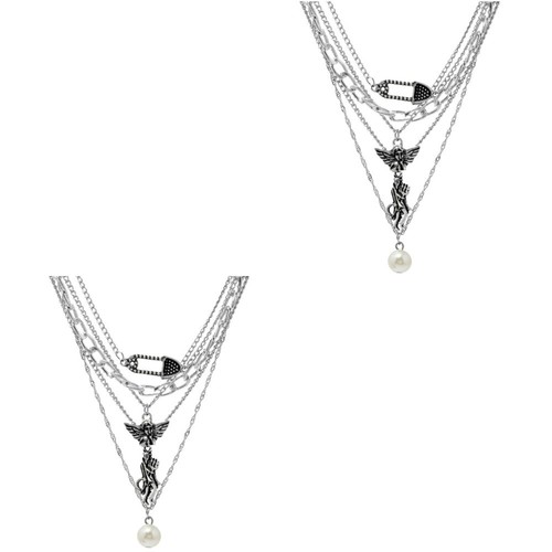 Charming Neck Lace Multilayered Pendant Choker Retro Clavicle Chain - Picture 6 of 12