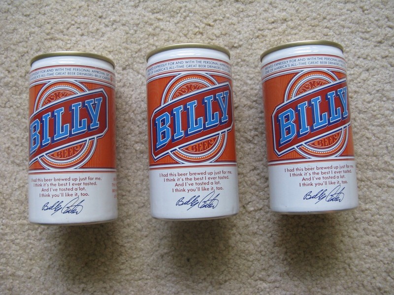 3 Vintage BILLY BEER 12 oz. Cans EMPTY Pull Tab Tops West End Brewing Utica NY