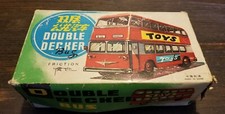 1960's Metal Tin Friction TOYS Double Decker Bus MF 844 Original Box China