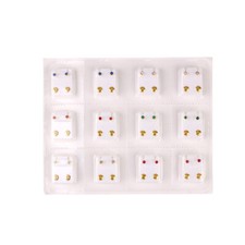 12 Pairs Ear Piercing Studs Stud Earrings Surgical Steel Rose Gold Silver