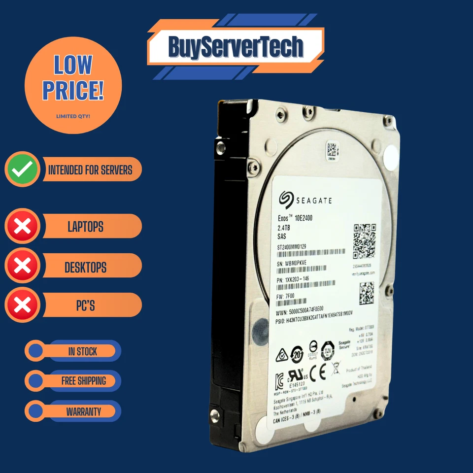 Seagate  Exos 10E2400 ST2400MM0129 2.4TB 10K 2.5" SAS 12Gb/s HDD | 256MB | 2YR - Image 4 of 4