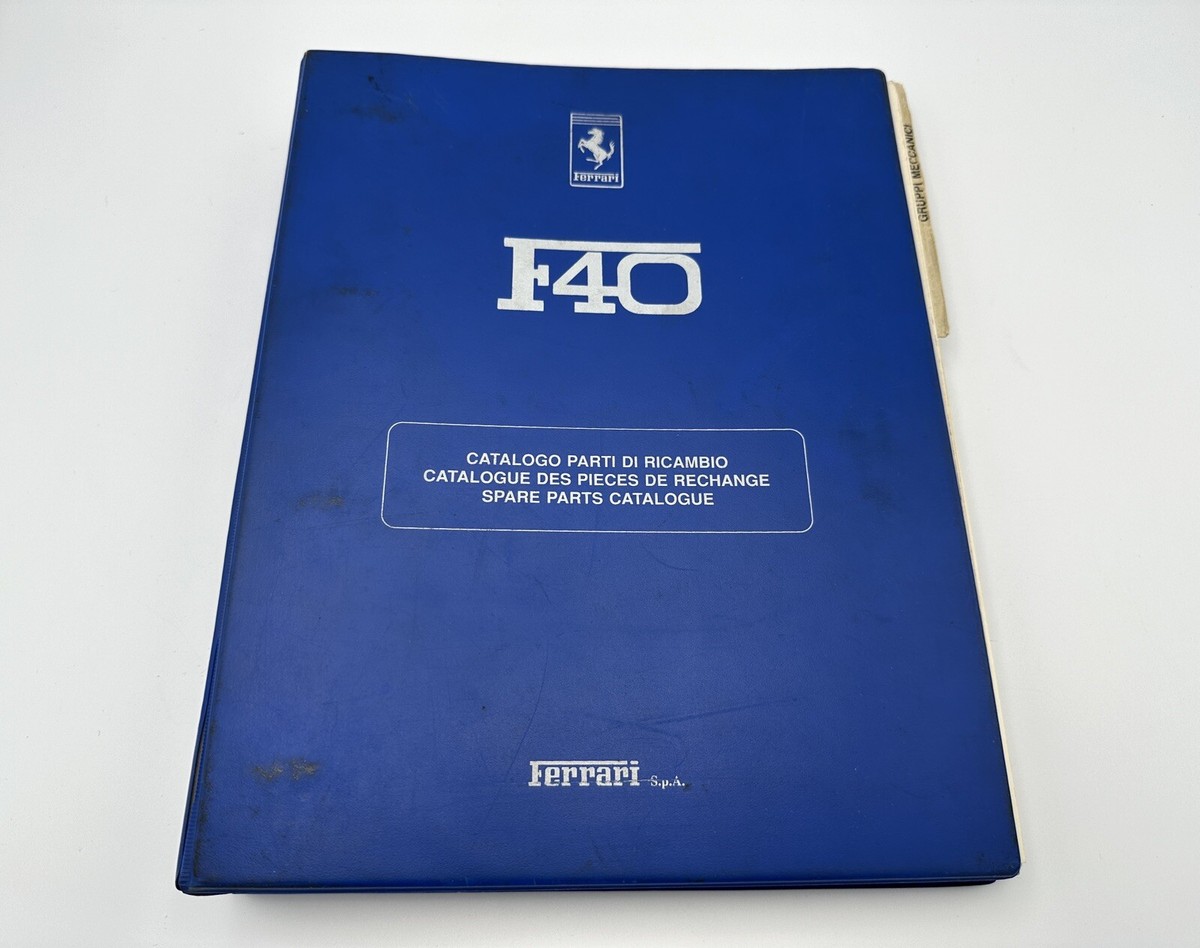 FERRARI F40 SPARE PARTS CATALOGUE 1991 | OWNERS WORKSHOP MANUAL 