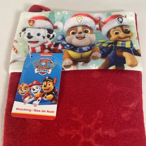 Paw Patrol Christmas Stocking Marshall, Rumble, Skye and Chase Red NEW - Picture 2 of 4