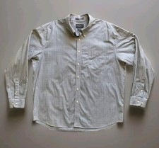 EDDIE BAUER Wrinkle Resistant Plaid Button-Down Shirt Men's Sz XL Gray Ivory Blk