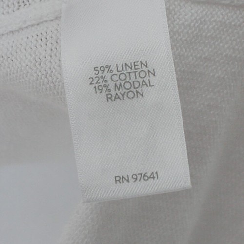 Top Jill Pure Jill blu bianco TieDye Crew collo manica corta lino cotone Med - Foto 5 di 8