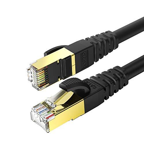 Ethernet Cable 100 Ft Cat 8 Ethernet Cable 75 Ft Shielded 26AWG Lastest 40Gbps 2000Mhz SFTP Patch Cord Heavy Duty High Speed Cat8 LAN Network RJ45 Cable- In Wall Outdoor Weatherproof Rated - Foto 2