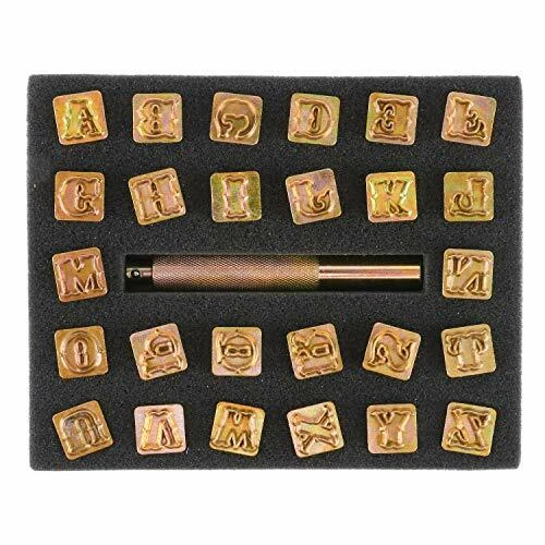 1/2 Alphabet Leather Stamping Kit 26pcs With Rod Steel Vintage  Personalized US