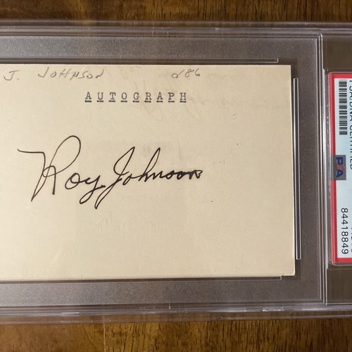 RARE PSA/DNA Roy Johnson Autographed 3 x 5 Index Card MLB PSA - Picture 3 of 5