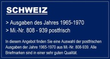 Schweiz Auswahl ** postfrischer Marken aus 1965-1970 / Mi.-Nr. 808-939