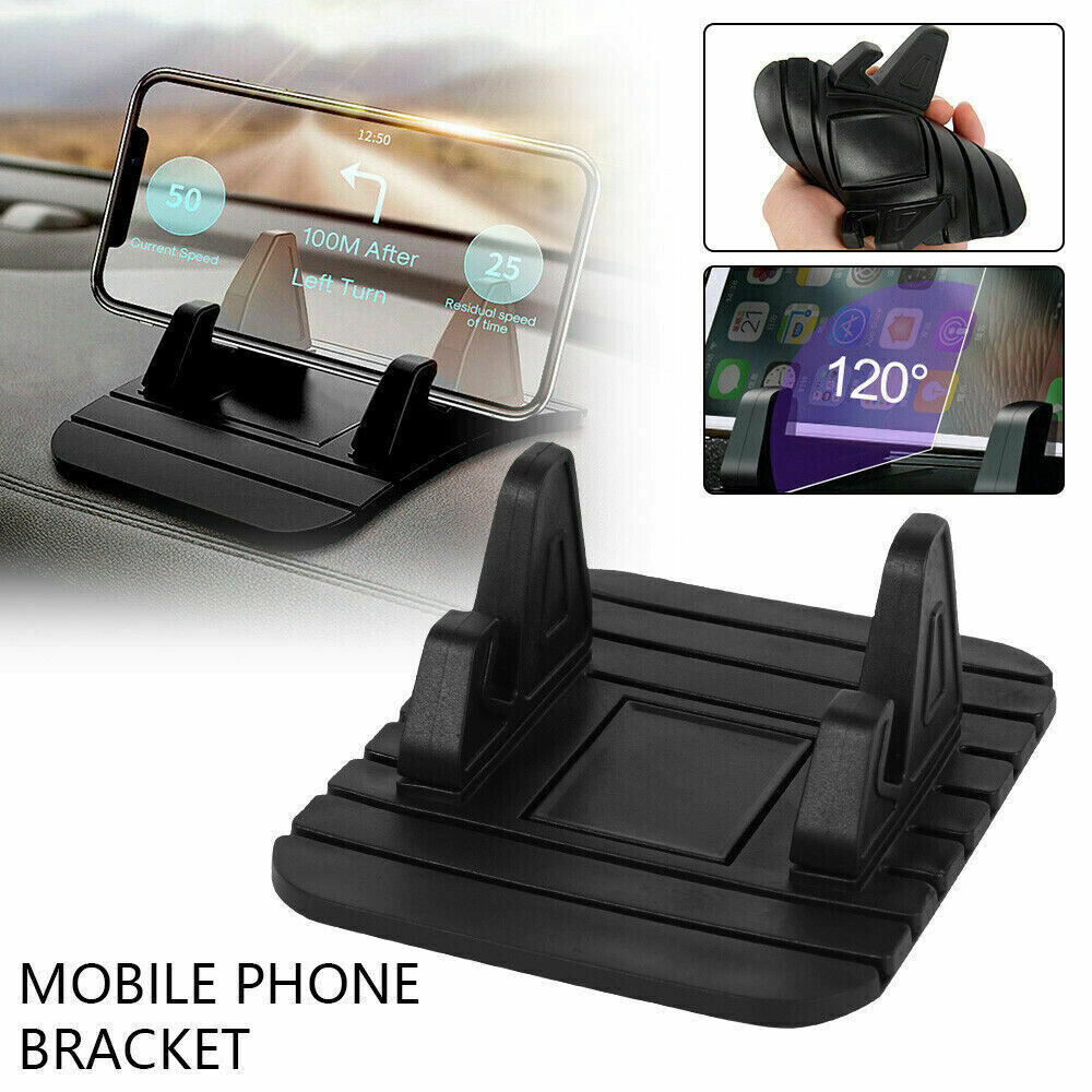 Non-Slip Car Dashboard Phone Mount Pad – Black Rubber Holder