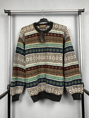 NEW Bogner Coloured Cable Knit Crew Neck Mens Sweater Size L