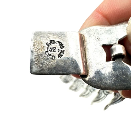 Antique Taxco Mexico LS Sterling Silver Necklace Bracelet Earrings 135 Grams - Picture 4 of 5