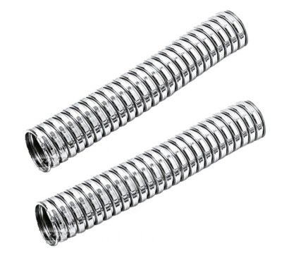V-Twin 30-1763 Exhaust Heat Shield Set – Fits 1¾" Pipes, Harley Davidson, Chrome Finish