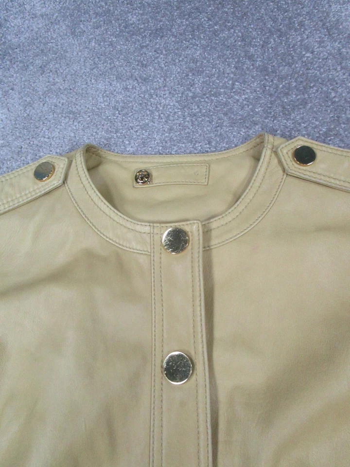 Tory Burch Jacket Womens Xs Yellow Leather * - Изображение 2 из 4