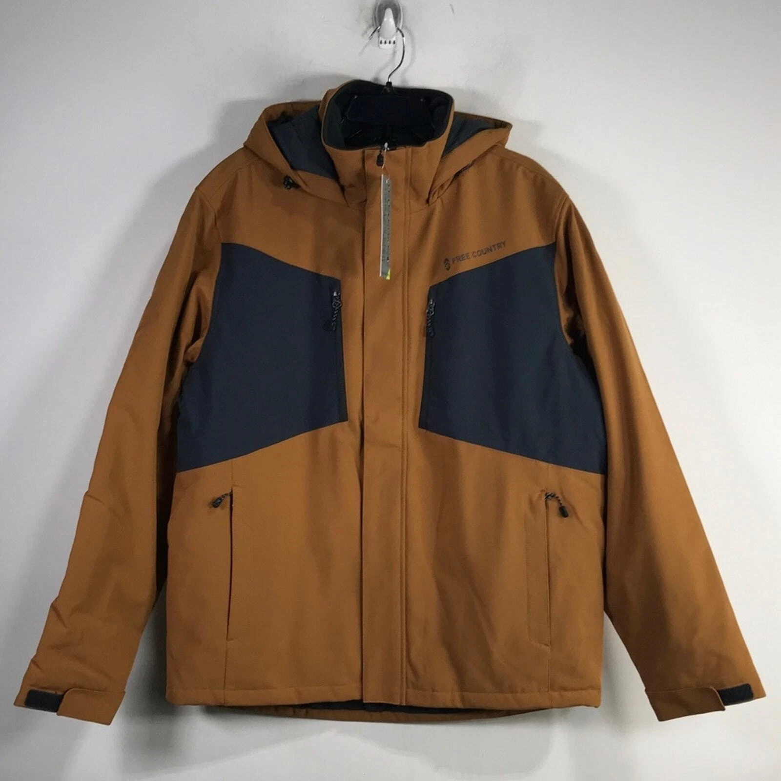 Free Country Thermo Softshell Brush Tricot Jacket, Men's Size L - Copper Penny