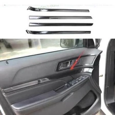 For Ford Explorer 11-2019 ABS Carbon Inner Door Panel Bezel Cover Trim 4PCS