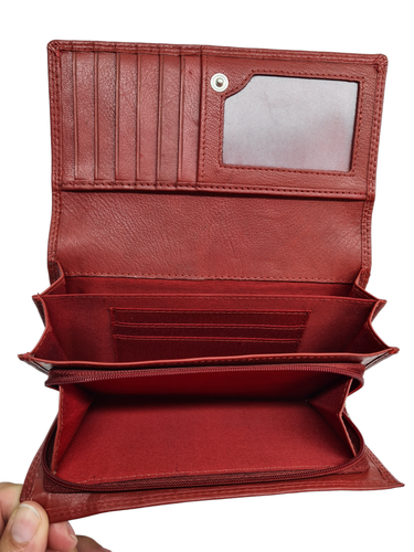 Cartera grande de cuero real de alta calidad protegida por RFID para mujer con tarjetero - Imagen 71 de 134