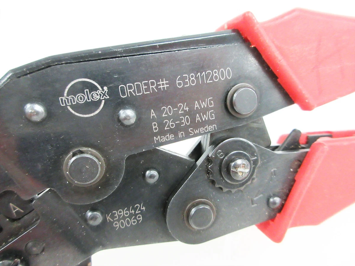 MOLEX 638112800 HAND CRIMP TOOL AWG # 20 - 30 w/ LOCATOR 63811 