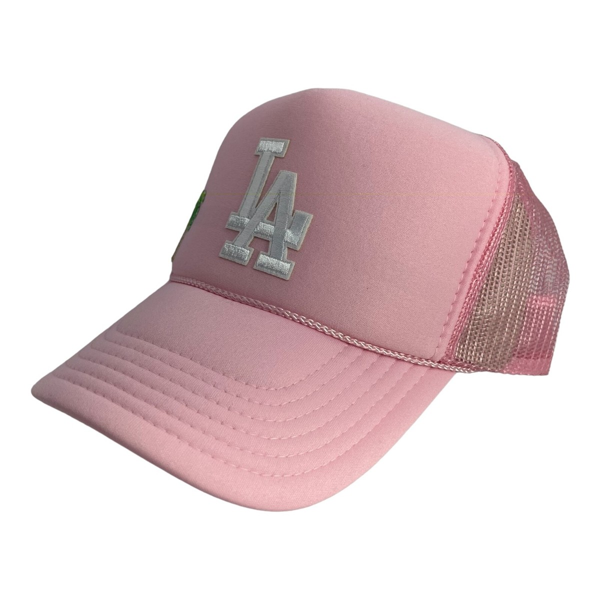NEW LA PINK LOS ANGELES PALM TREE CAP HAT 5 PANEL HIGH CROWN