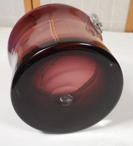 Splendido Cestino in Vetro Rosso Mirtillo/Borgogna Designs, Manico Trasparente - Foto 7 di 9
