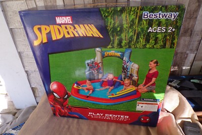 Marvel Spiderman Splash Pool with Slide Play Center  New in box HTF Rare