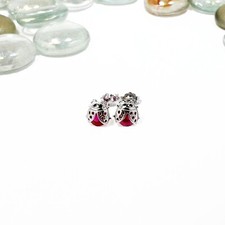 Ladybug Stud Earrings, 925 Sterling Silver Red Ladybug Shaped Earrings for Women