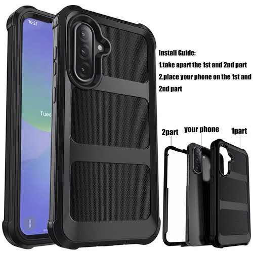 Funda híbrida negra resistente para Samsung Galaxy A16 A26 A36 A56 5G A06 - Imagen 34 de 45