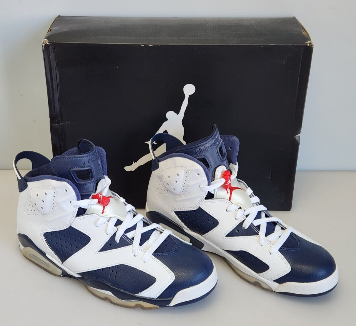 Air Jordan 6 Retro Olympic 2012 London White Navy Red 384664-130