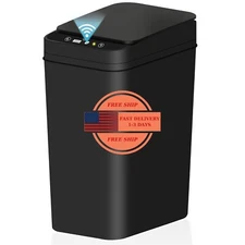 Bote de basura pequeño para baño con tapa, bote de basura automático sin contact