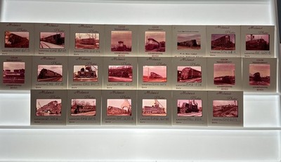Vintage N&W Norfolk & Western Railway 22 Photo Slides Magenta Shift