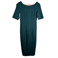 Boden Barbara Ponte Pencil Midi Dress 6L Emerald Green Christmas Stretch Bodycon