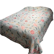 Best of Flanders Floral Tapestry Bedspread Made in Belgium 93”x95”