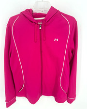 Under Armour Women's Full Zip All Season Gear Semi-Fitted Pullover Size XL Pink