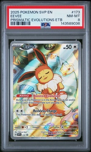 2025 POKEMON SVP EN-SV BLACK STAR PROMO #173 EEVEE PSA 8