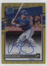 2020 Donruss Optic Rated Rookie Signatures Gold Prizm 6/10 Nick Solak Auto ni4