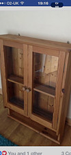 Brown Wooden & Glass Freestanding Display Cabinet, Glass Front, 2 Doors 80cm