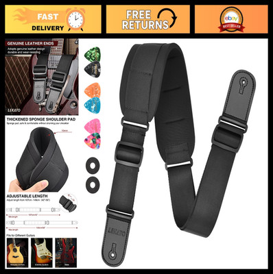 Comfortable Bass Guitar Strap - 3.3'' Wide Padded, Adjustable 42''-58'', Decompress