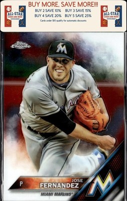 2016 Topps Chrome #197 Jose Fernandez Miami Marlins