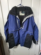 WearGuard Men’s Hooded Parka Navy Blue Size XL Insulated Nylon Jacket Waterproof