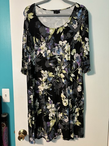 J. Jill ~ L ~ Very Pretty Wearever Allium Moonlit Garden Dress ~ EUC