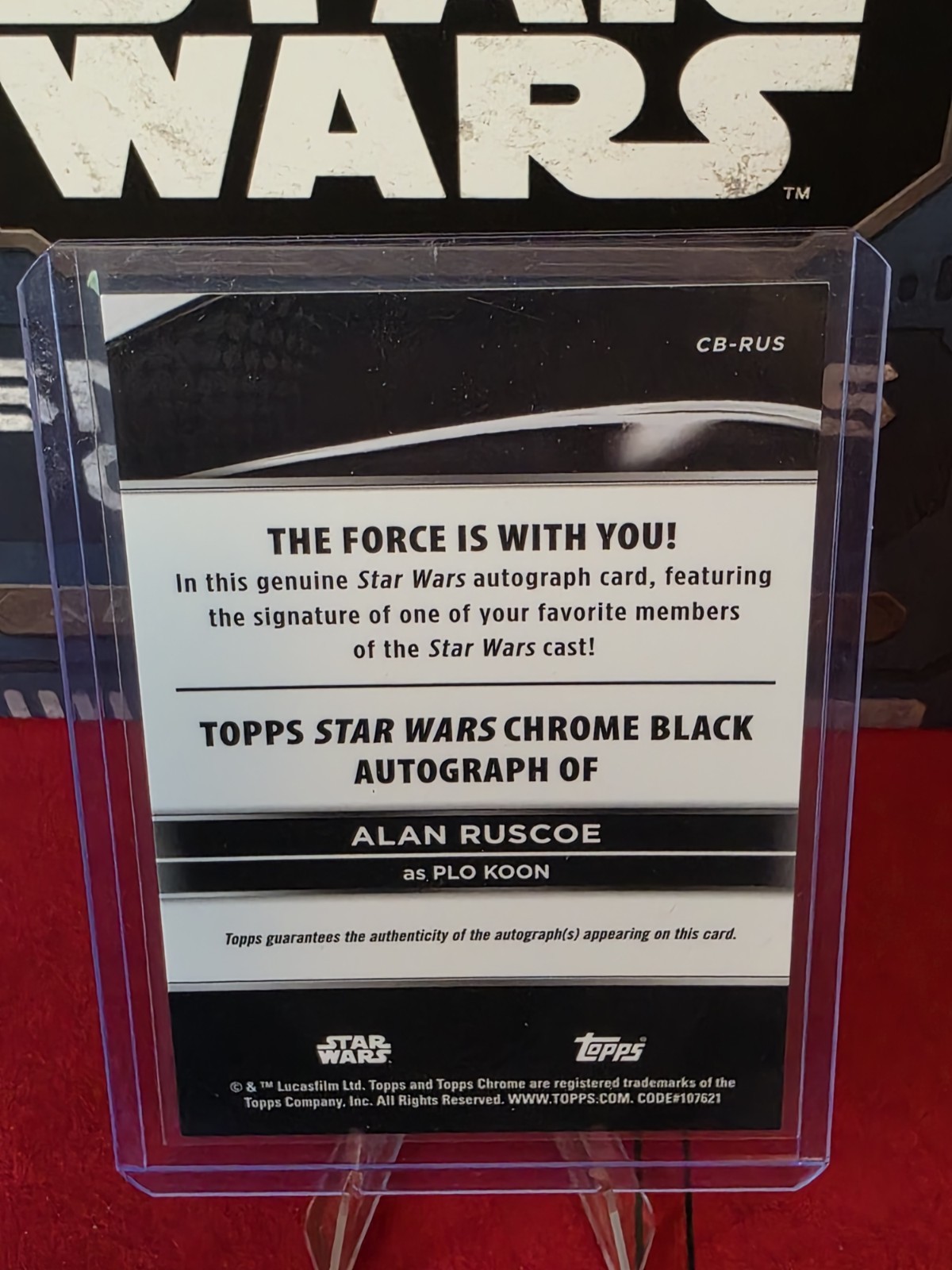 2025 Topps Star Wars Smugglers Outpost Chrome Black Auto Plo Koon (Alan Ruscoe) view 2
