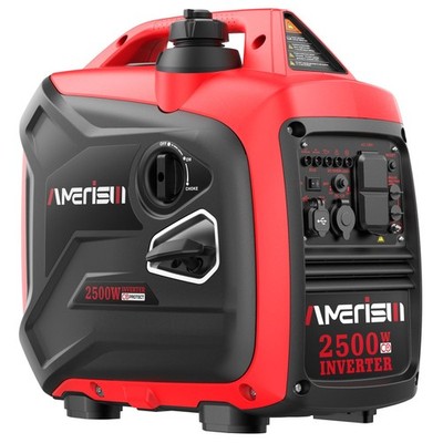 AMERISUN 2500W Portable Inverter Generator, Gas Powered Generator with CO Sen...