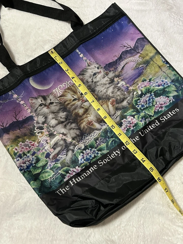 Kitty Cat Black Nylon Tote Bag Humane Society - Image 3 of 4