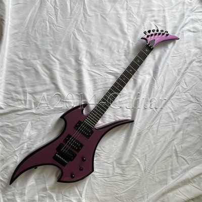 Factory Solid Body Purple 6 Strings Electric Guitar HH Pickup Maple Neck