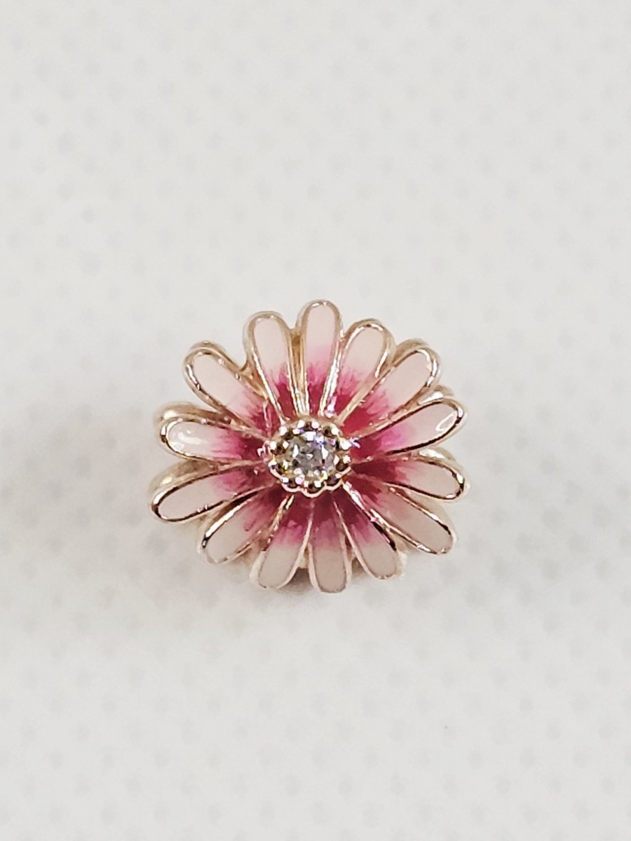 Pandora Rose Gold Pink Daisy Flower Bead Charm #788775C01