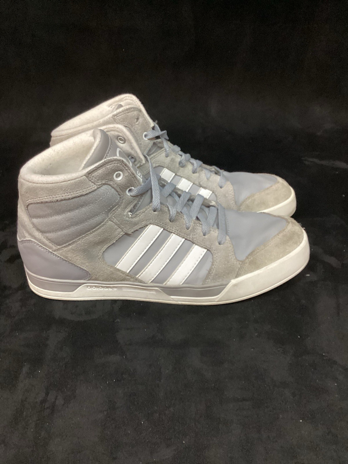 Adidas NEO Label Basketball Gray on Gray Sneakers High Tops Size 11 Style G66472 thumbnail 2