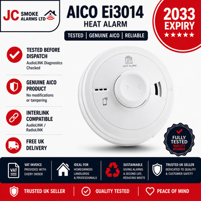 AICO Ei3014 Hitzemelder | Manipulationssicher | AICO Original | Rechnung mit MwSt | Ablauf 2033