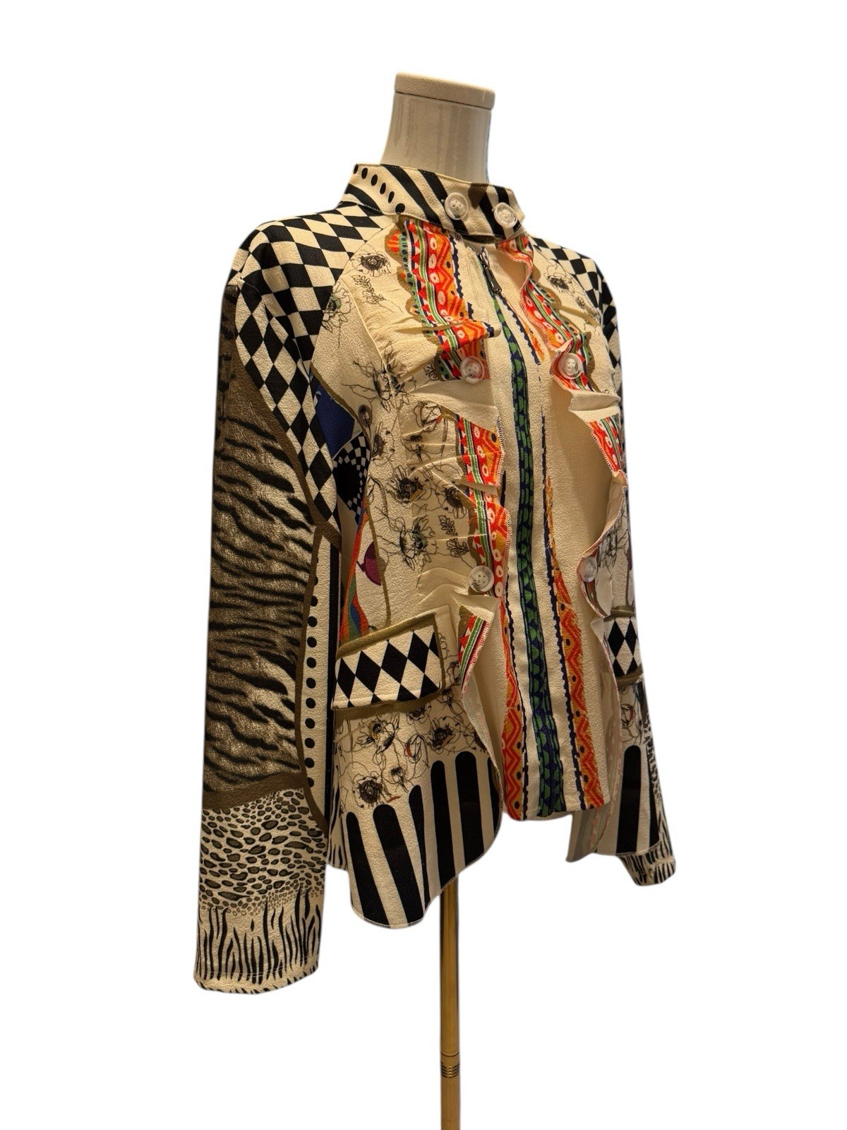 Women’s Patchwork Print Jacket | Button Front | B… - image 6