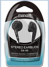 Maxell Budget Stereo Earbuds 2 Boxes 12 Total New Sealed