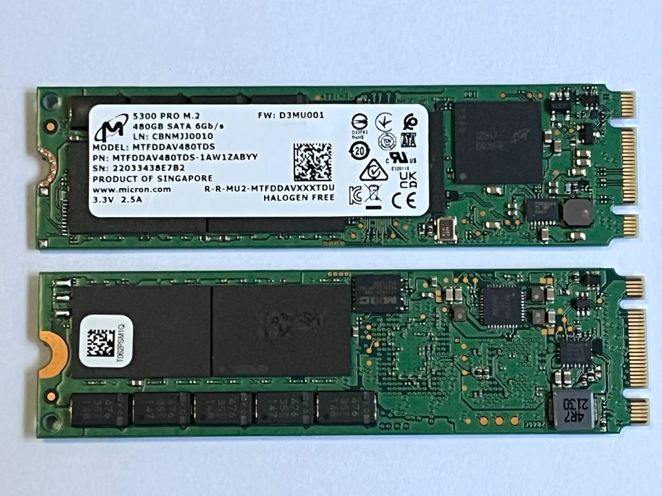 Micron 5300 PRO 480GB SSD M.2 2280 NGFF SATA 6Gb/s MTFDDAV480TDS-1AW1ZABYY - Image 3 of 4